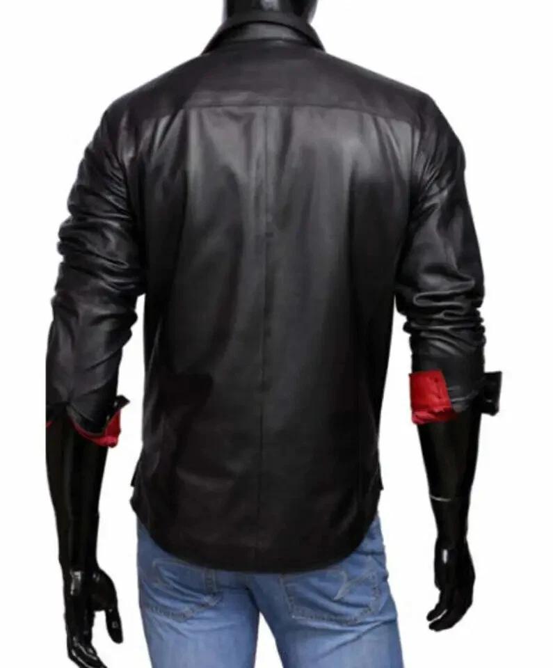 Men's Stylish Black Original Leather Shirt Genuine Lambskin Stylish Handmade Party Casual