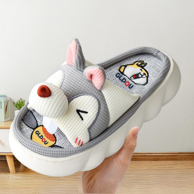 2024 celosezónní značkové pantofle Roztomilé kreslené roztomilé kočky Ložnice Bavlna Domácí Páry Muži Ženy Boty Vnitřní Silná Podrážka Skluzavky