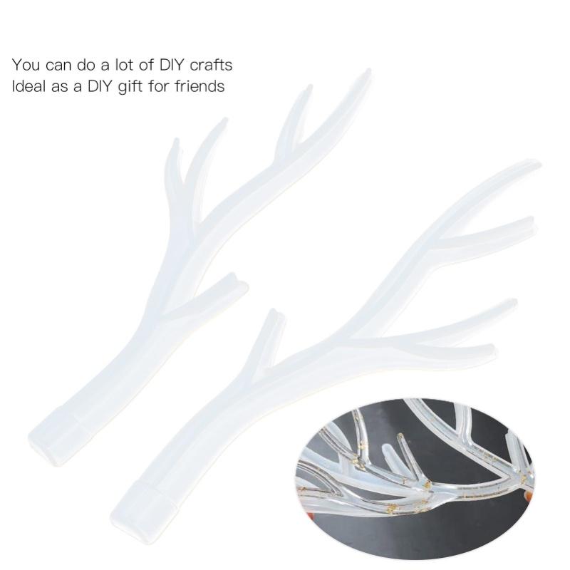 2Pcs Silicone Deer Horn Mold Tree Branch Shaped Molds For DIY Decorations Jewelries Storage