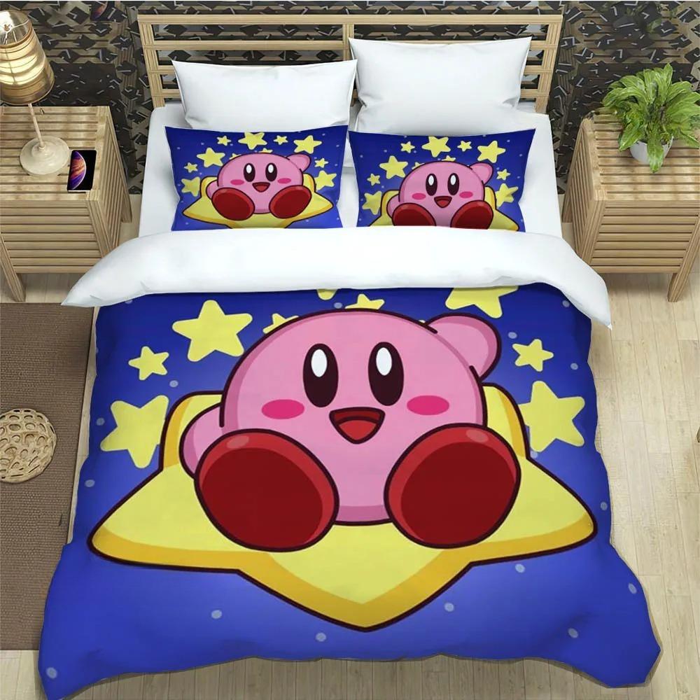 Spiel K-Kirby Bettbezug Kissenbezug Bettwäscheset Erwachsener Junge Mädchen Schlafzimmer Dekoration Kinder Geschenk Einzel Doppel Große Größe