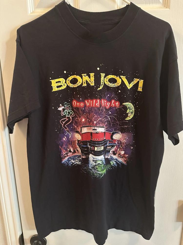 

Bon Jovi Футболка Унисекс Черная S–4XL Повторный выпуск Винтажный стиль Тур 2001 года M