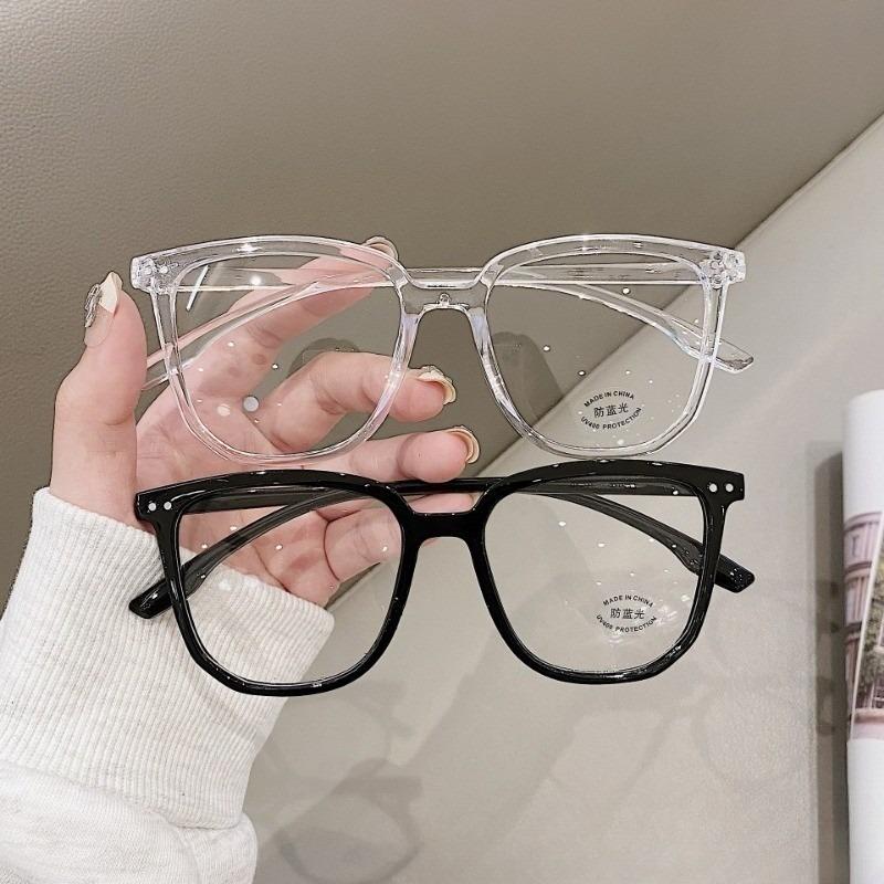 2PCS Anti-blue Lightweight Black Frames Eyeglasses Unisex Optical Eyeglasses Students Literary Glasses Durable
