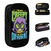Teen Titans Go Raven Not Creepy I'm Different Pencil Cases Pencil Box Pen Holder Large Storage Bags Supplies Zipper Stationery