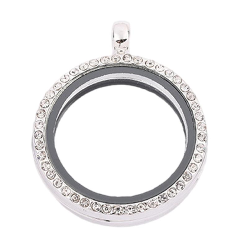Magnetic Photo Locket Pendant With Crystals Glass and Secure Closure for Everyday Wear