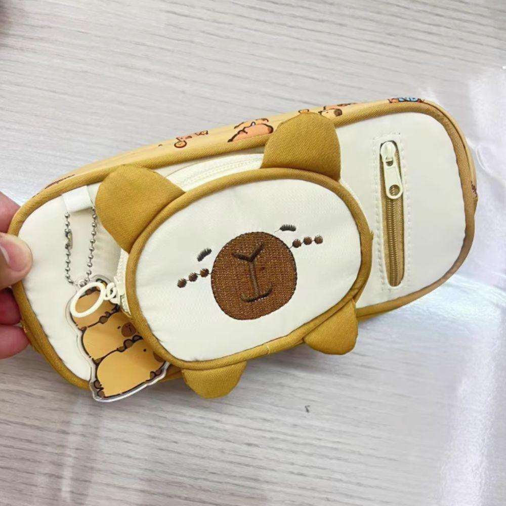 Large Capacity Capybara Pen Bag Detachable Cartoon Pencil Case Lovely Capybara Pencil Case Student