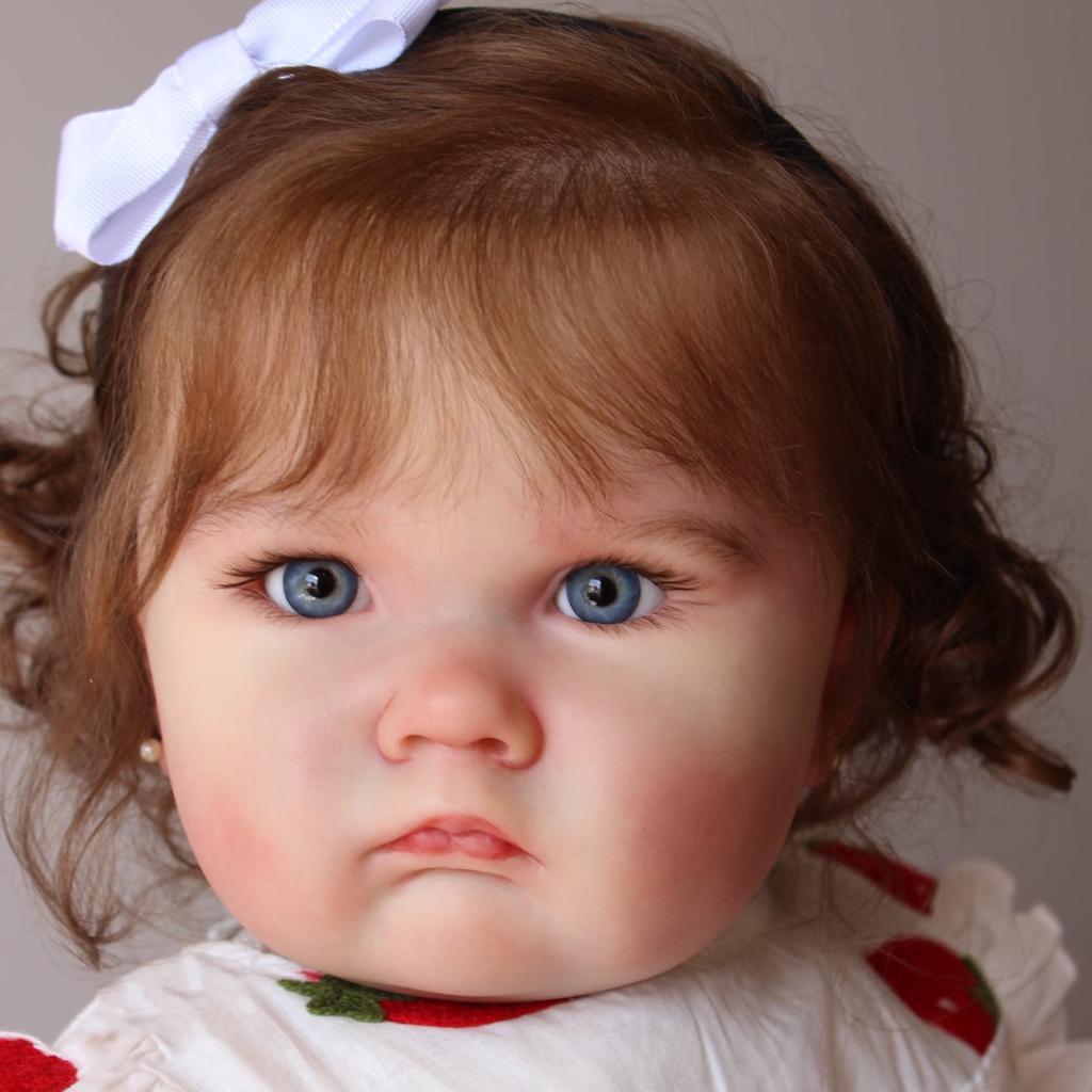 BZDOLL 24inch 60cm Big Fat Doll 3D-Paint Skin with Vascular Vein Soft Vinyl Reborn Baby Girl Princess Newborn Toddler Kids for Birthday Gift