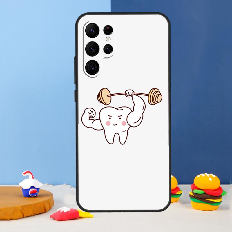 Cute Tooth Dentist Phone Case For Samsung Galaxy S25 Ultra S9 S10 S20 S22 S21 FE S23 Plus S24 Ultra Cover Coque
