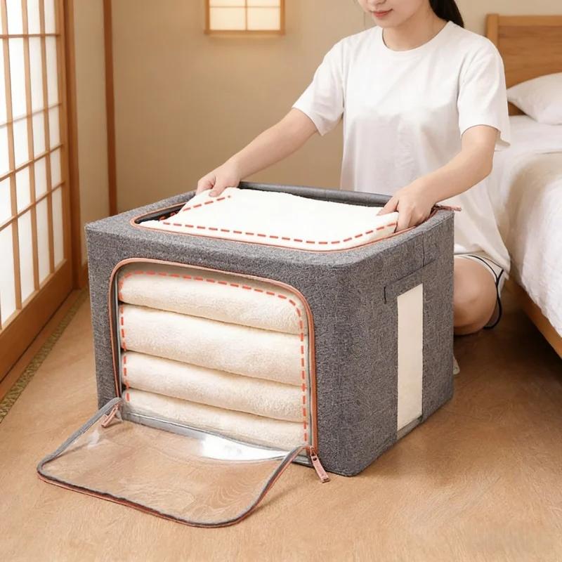 Foldable Large Quilt Storage Bag Dust-proof Clothe Blanket Organizer Wardrobe Cabinet Closet Home Storage Box Household Supplies