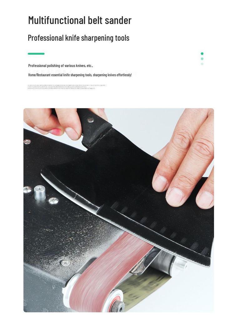 Compact Electric Belt Sander for DIY - High-Speed Sanding, Knife Sharpening, and Desktop Grinding/Polishing Machine.