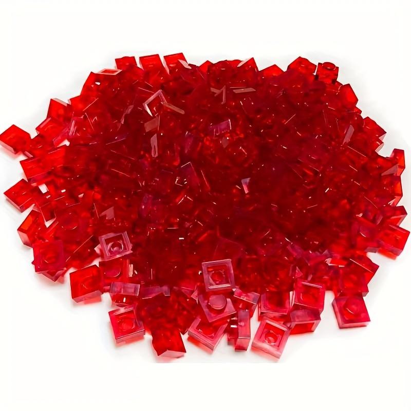100pcs Transparent 1X1 Dot Thin Brick Small Particles Building Blocks Transparent Parts Two-Dimensional Code Educational Childre