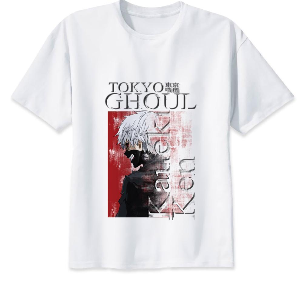 TOKYO GHOUL T Shirt Men Japanese Anime T-Shirt Male KANEKI KEN Print T-shirt Top Tee Clothes M8125