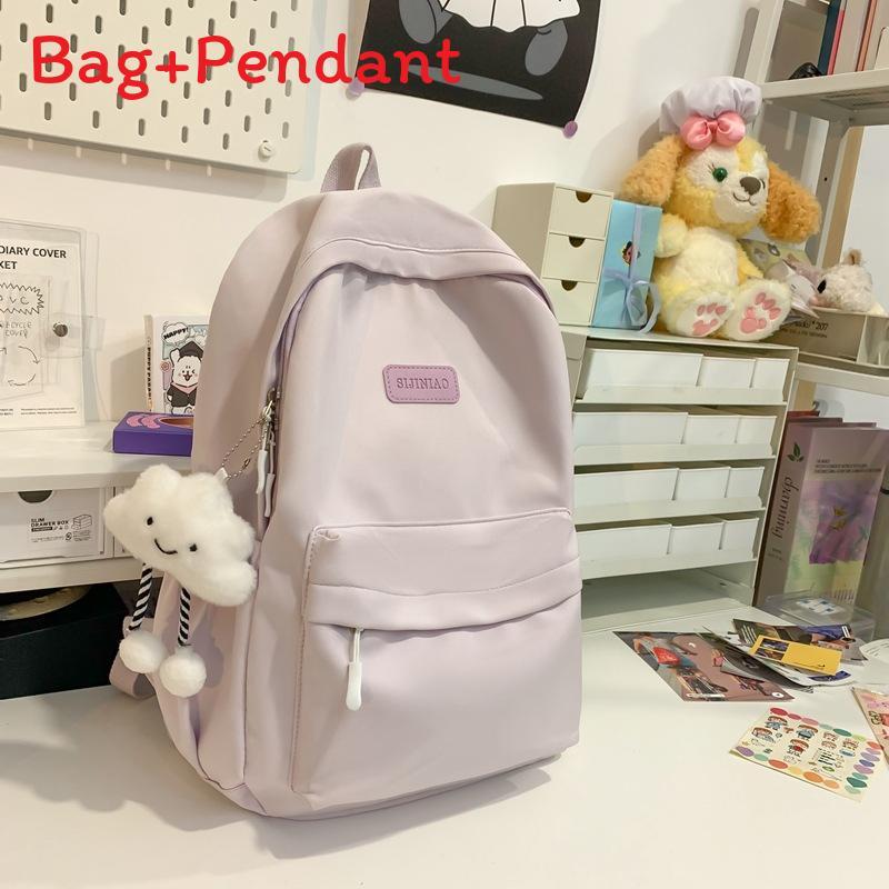 Minimalist Asian Style School Backpack With Nylon For Girls And Teens