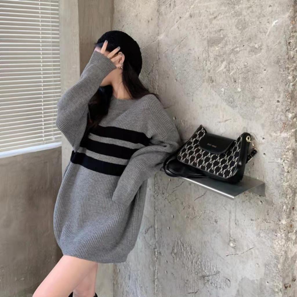 Medium and Long Sweater Loose Women Lazy Style New Spring and Autumn Wear Sweater Pullover Long Sleeve Top