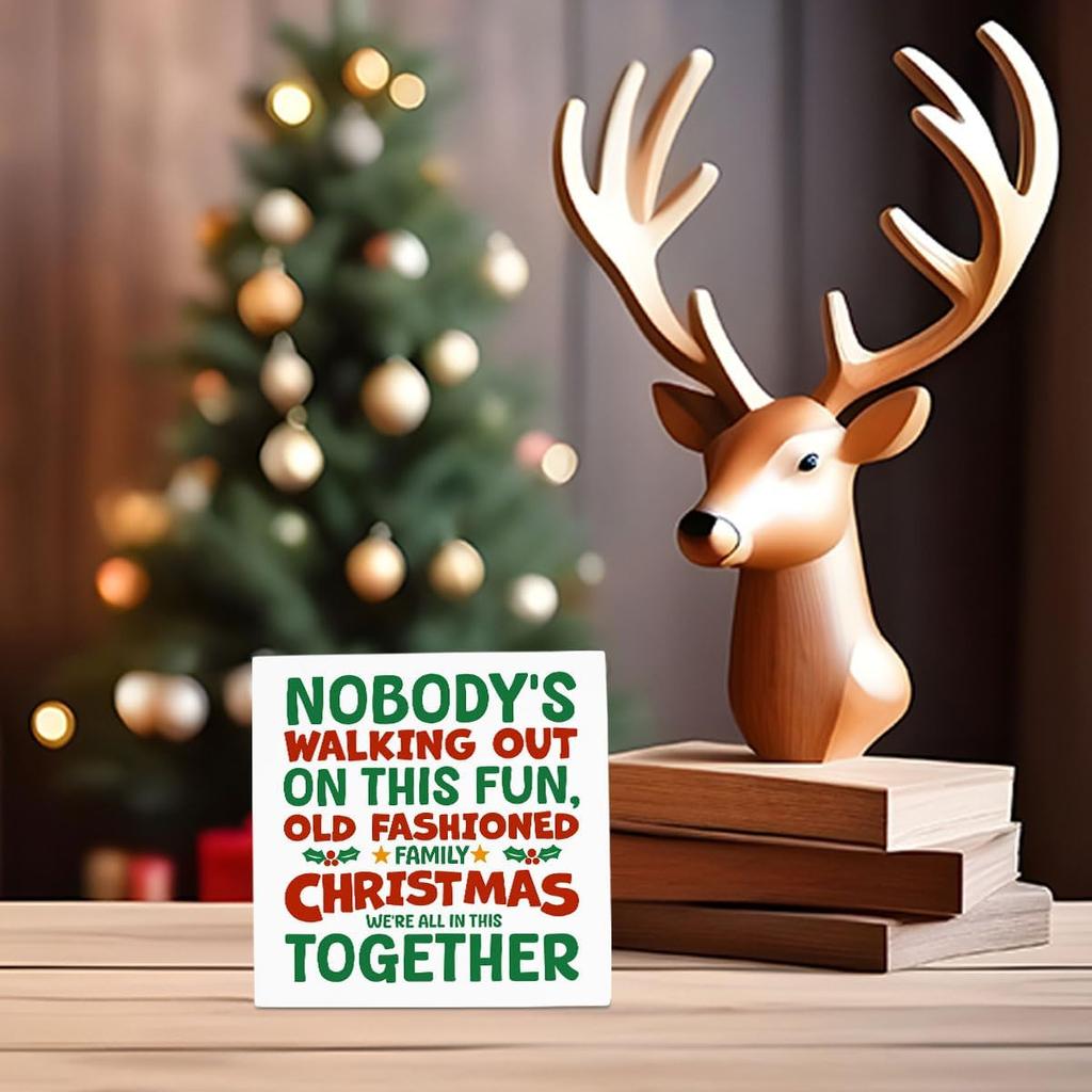 Christmas Vacation Funny Decorations - Xmas Holiday Sign, 5 X 5 Inches