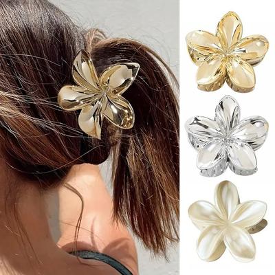 Haarschmuck Pferdeschwanz-Klammer Kopfbedeckung Haar-Greifer Mode Frangipani-Blume Haarklammern Make-up