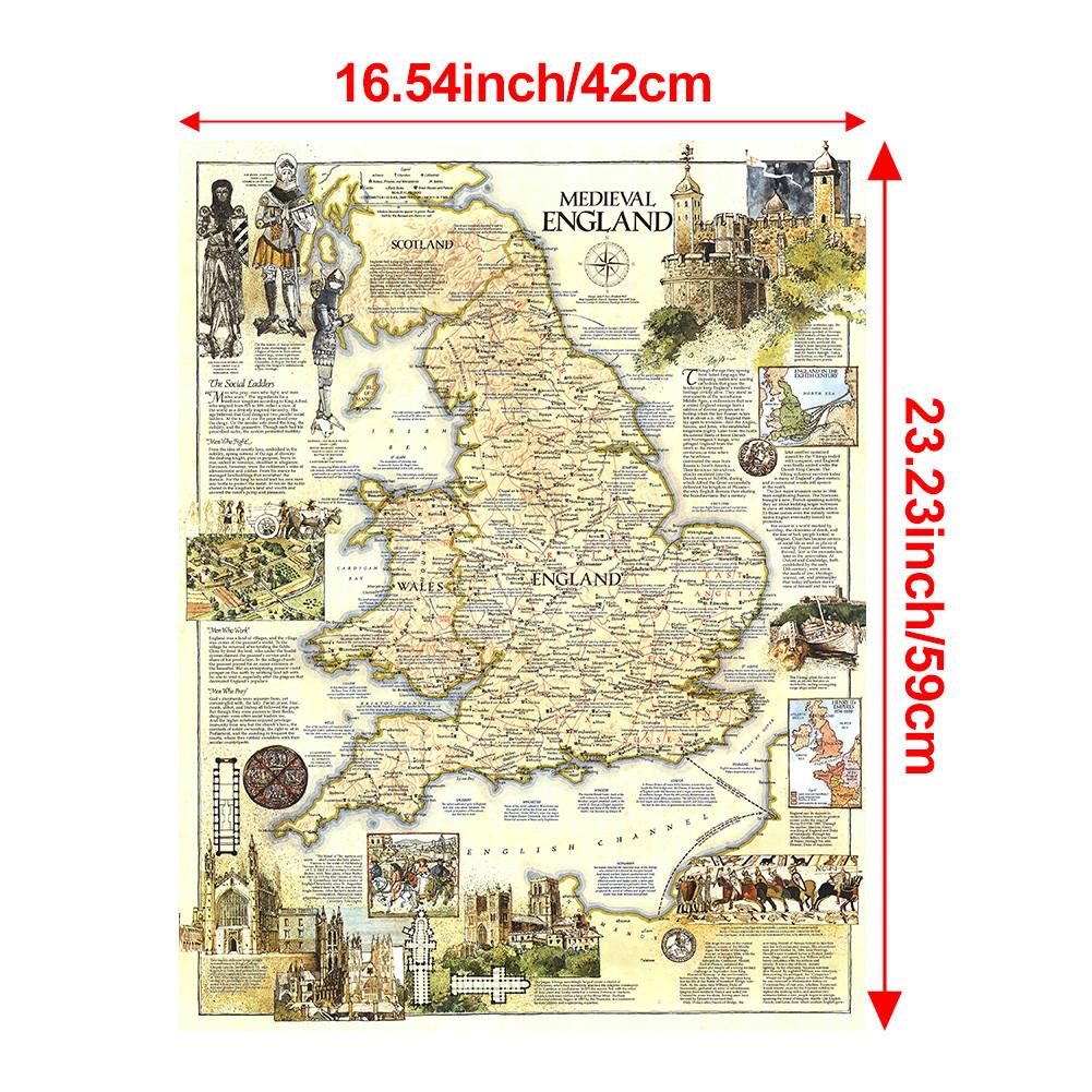 

Серия National Geographic Backdrop-Средневековая Англия (1979) Карта Фон Ткань Декор Стены, Подарок, Путешествие Образовательный Инструмент 42*59cm