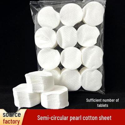 1200 Piezas de Discos de Algodón Semiredondos, 80g Gruesos, Textura de Puntos Perla, para Compresa Húmeda y Desmaquillaje con Ácido Salicílico