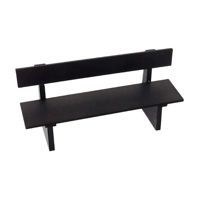 Detailed Plastic Dollhouses Furniture Set Black 1:12 Scale Dining Table Black Matching Chairs