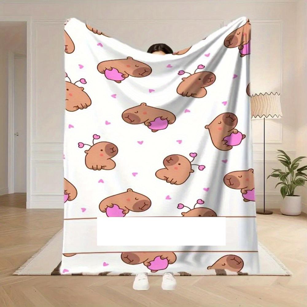 1  Custom Name Brown Capybara Blanket, Wedding Souvenir, Birthday Housewarming Gift, Sofa Camping Office