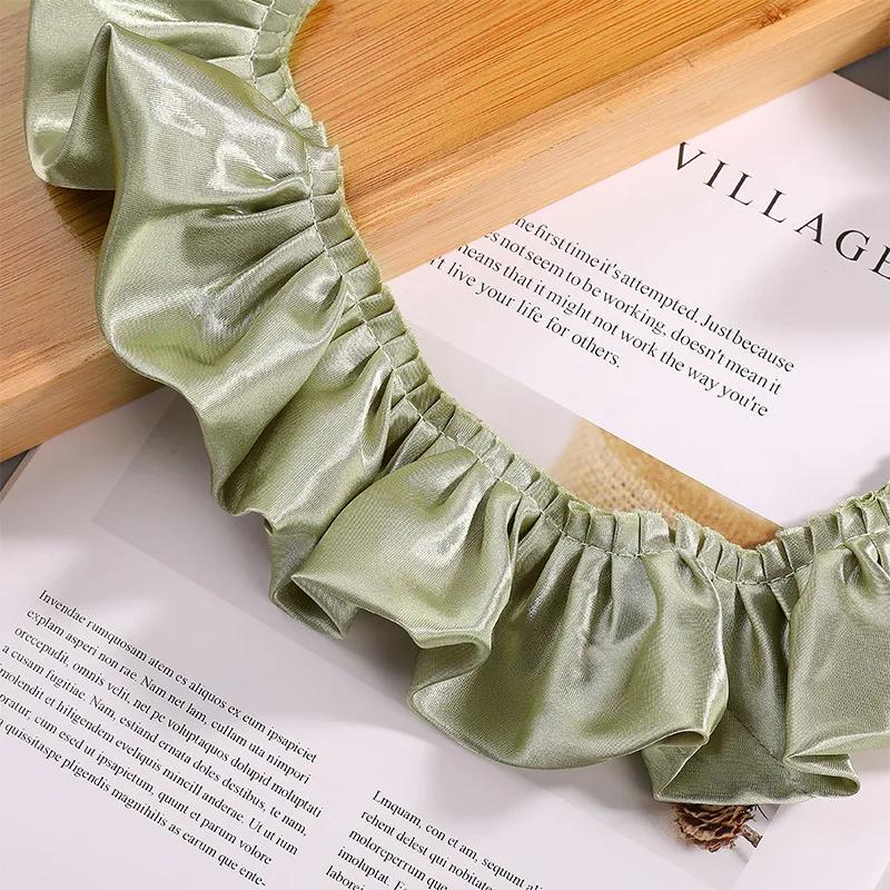 30meter Double Satin Wavy Ribbon leaf 55MM Chroma Colorful Skirt Lace Bows DIY Handmade Hair Accessories Gown Material