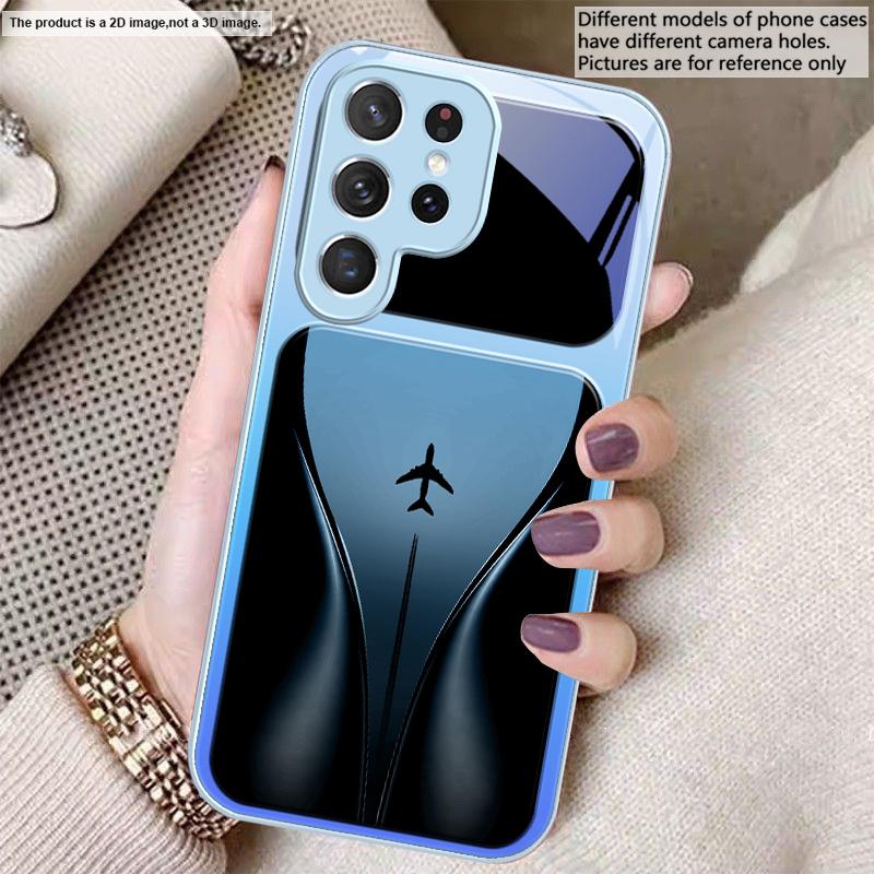 Aircraft in gradual flight For Samsung S26 S22 S8 9 10 S20 Ultra S21 Pro S22 Plus S23 FE S24Ultra S25 Edge S24+ Glass Phone Case