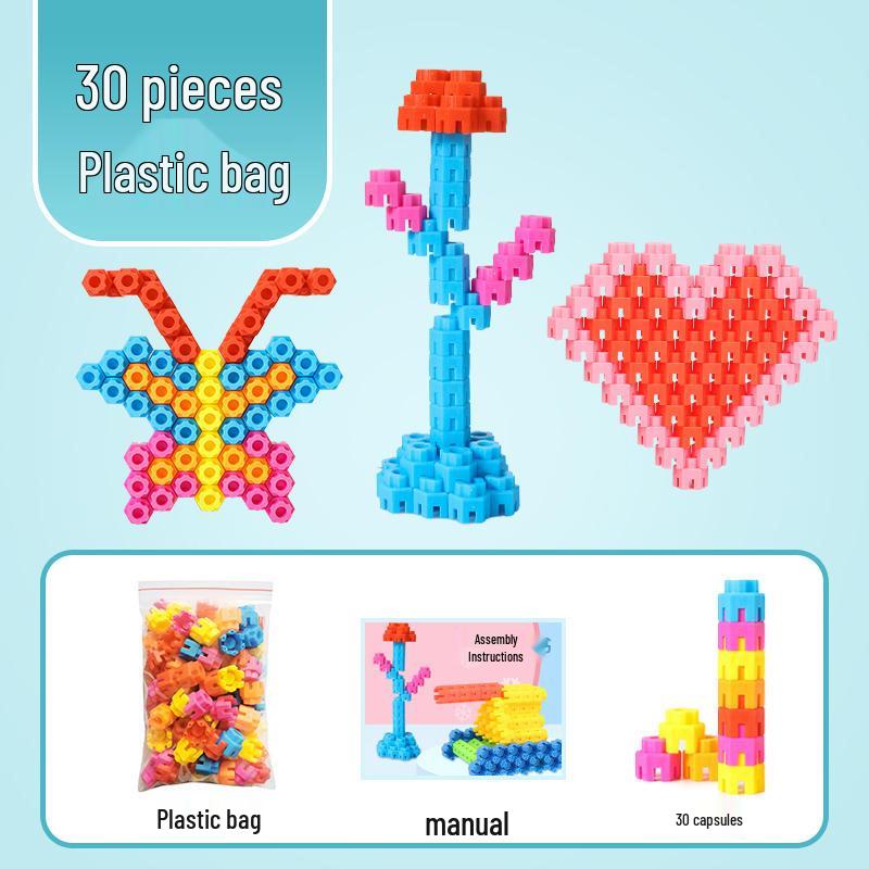 Hexagonal Interlocking Building Blocks for Kids – Large Particle Educational Toys