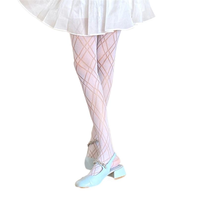 Patterned Tights Hollow Diamond Fishnet Stockings Pantyhose Small Hole Pattern Legging Net Pantyhose Party Clubwears 1