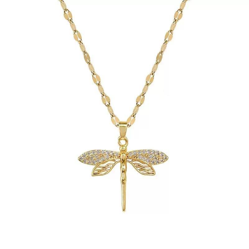 Light Luxury Dragonfly Necklace Women's Transfer Ins Clavicle Chain Accessories Fashionable High-end