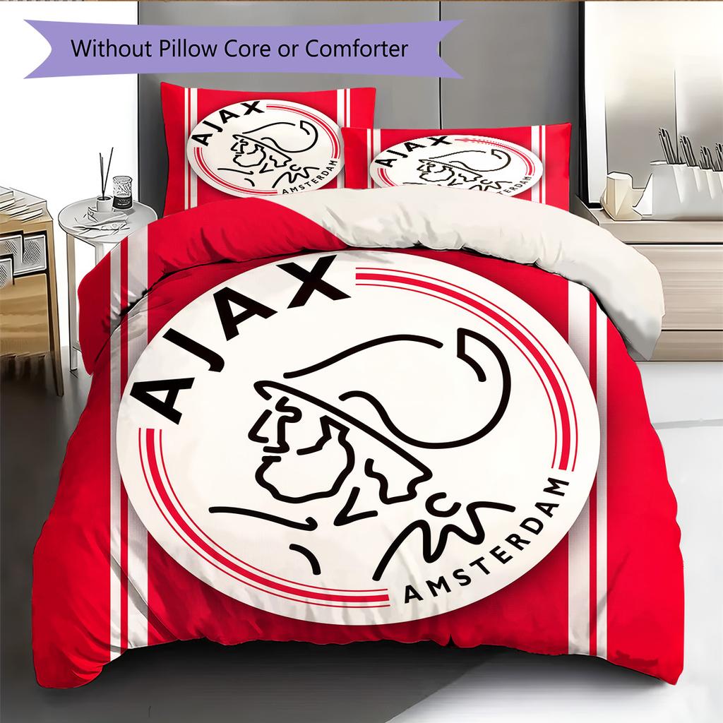 AFC Ajax Set Copripiumino con Fantasia Decorazione per la Casa Regalo (1 * copripiumino + 2 * federe senza imbottitura)
