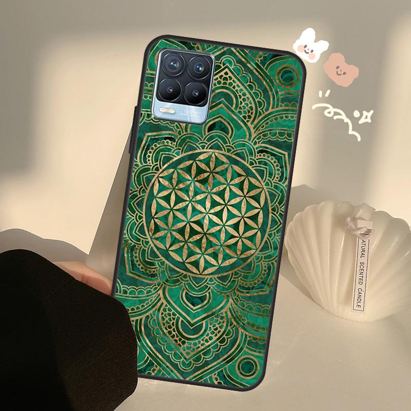 

Чехол Цветок Жизни в Лотосе Пастельные Золота для Realme C71 C63 C61 C55 C51 C53 C25 C65 C67 C75 11 12 13 14 15 Pro Plus GT6 GT7 Pro Realme C31