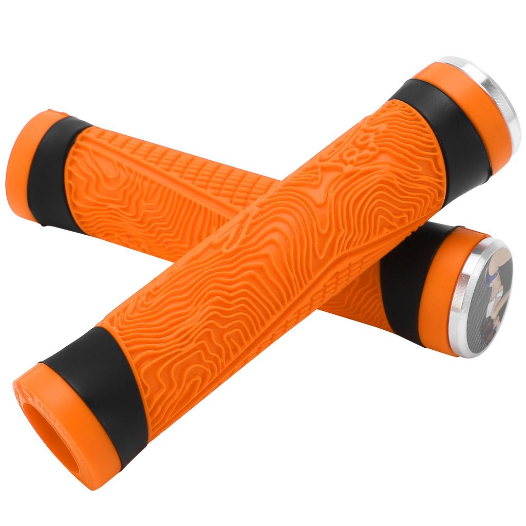 MTB Bike Handle Silicone Grips Flat Handlebar Bicycle Bar End Plugs Handle Cover GripsOrange