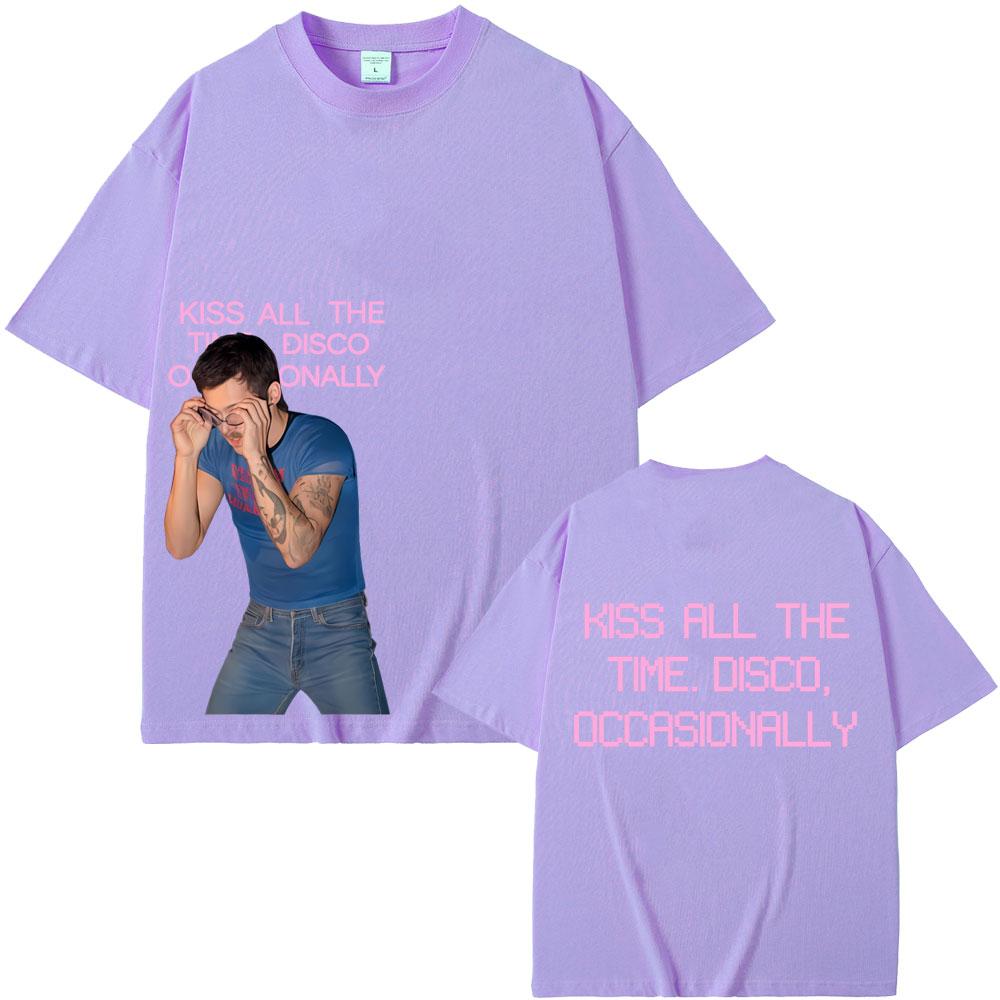 Kuss Die Ganze Zeit Disco Gelegentlich Album Gleicher Stil Druck T-Shirt Herren Mode Popmusik T-Shirt Männlich Baumwolle Übergroße T-Shirts