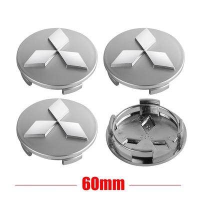Original 4 Stück 60MM Radnabenkappen Logo Nabenkappen Abzeichen Emblem Für Ralliart Pajero EX Lancer Outlander Competition