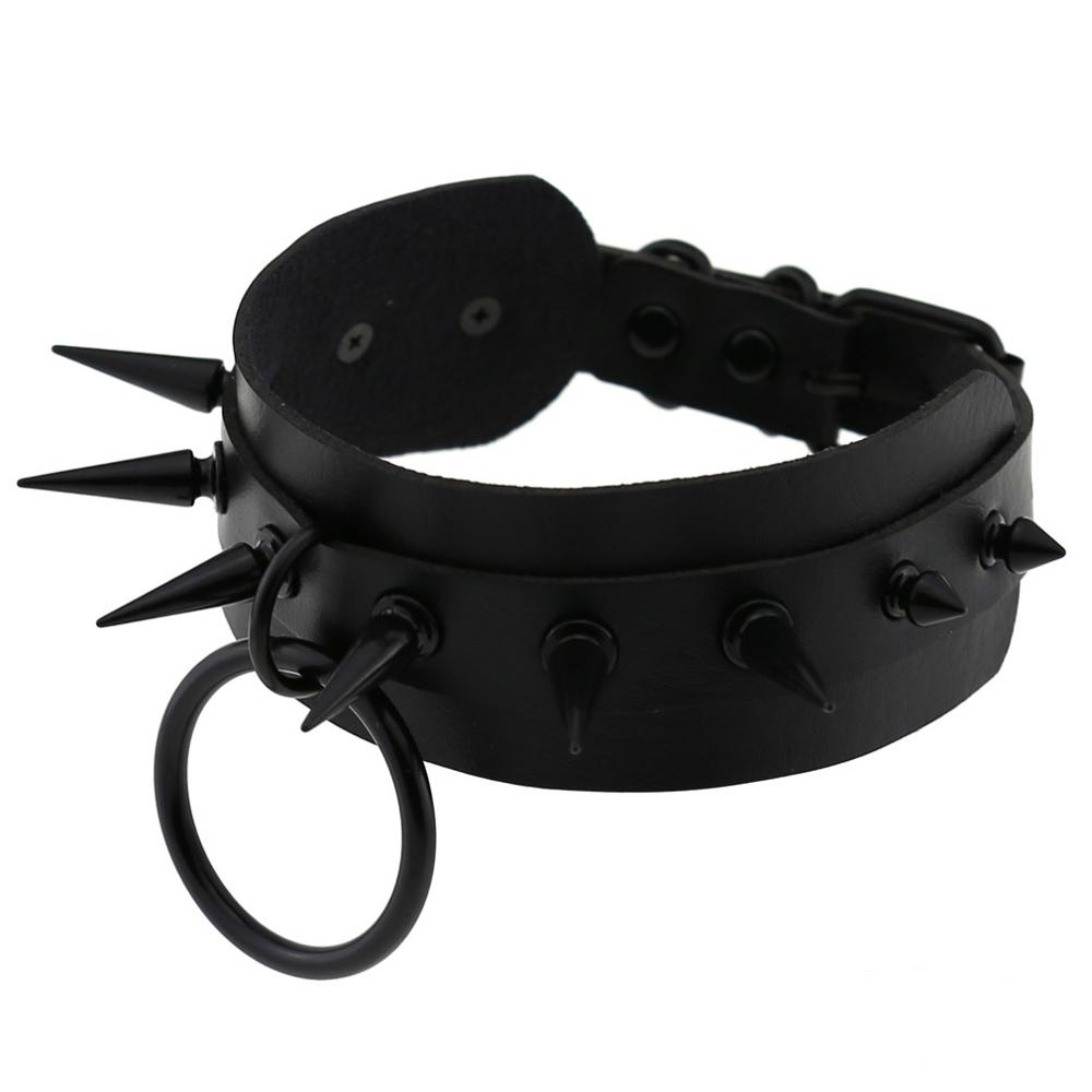 Black Choker Spiked Necklace For Women Cosplay Collar Girls Party Club Chockers Gothic Jewelry Emo Accessories