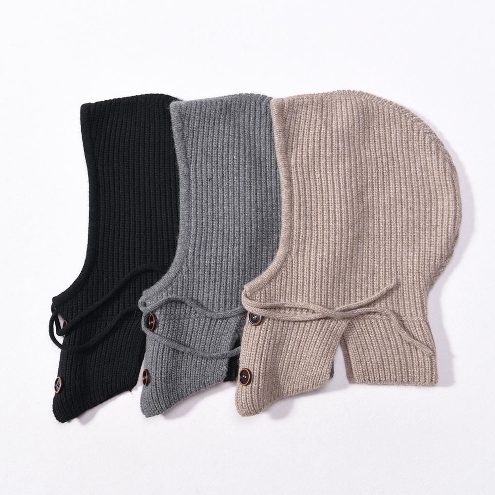 Big head friendly straps, button-up balaclava hat, autumn and winter ear protection, headgear, warm and windproof pullover hat.