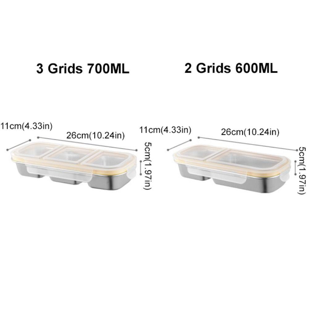 Stainless Steel Lunch Container Leak-proof Snack Box Portable Food Storage Box  School