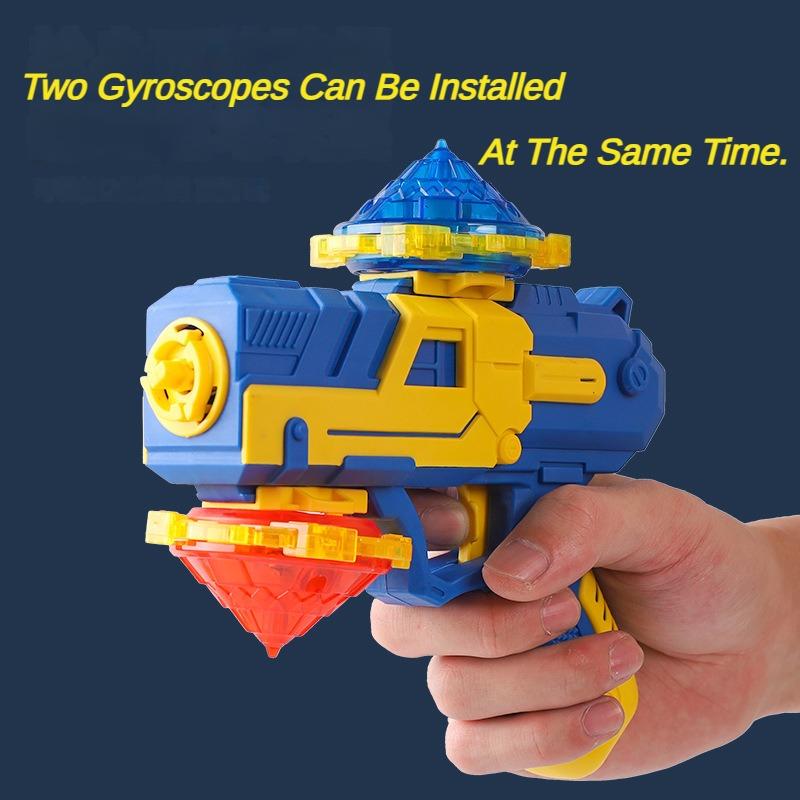 Glowing Gyro-launching Pistol Funny Long-lasting Dual Mode Flashing Spinning Top Outdoor Play With Friends Toys for Boy Gifts
