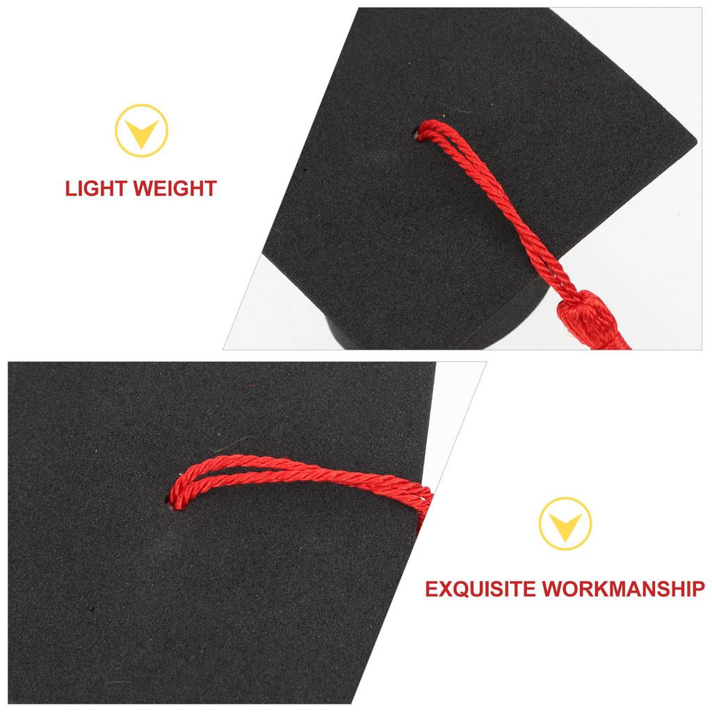 10Pcs Mini Doctoral Cap Decorations Graduation Theme Cake Topper Graduation Ornament for Dessert Decoration Desktop Landscape