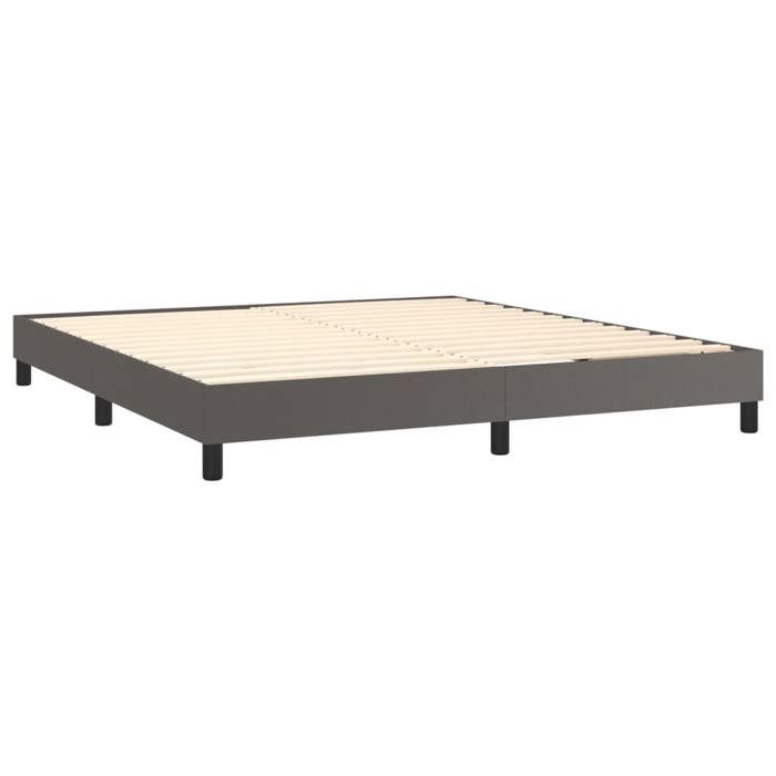 Maison Exclusive - Sommier à lattes de lit avec matelas Gris 160x200 cm Similicuir