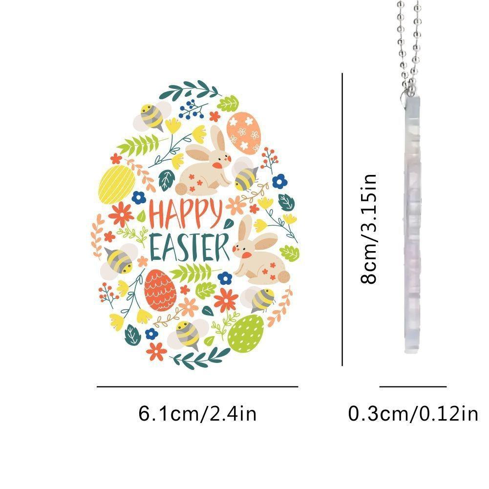 

Stylish Acrylic Cartoon Easter Bunny And Vibrant Egg Car Interior Ornament 4