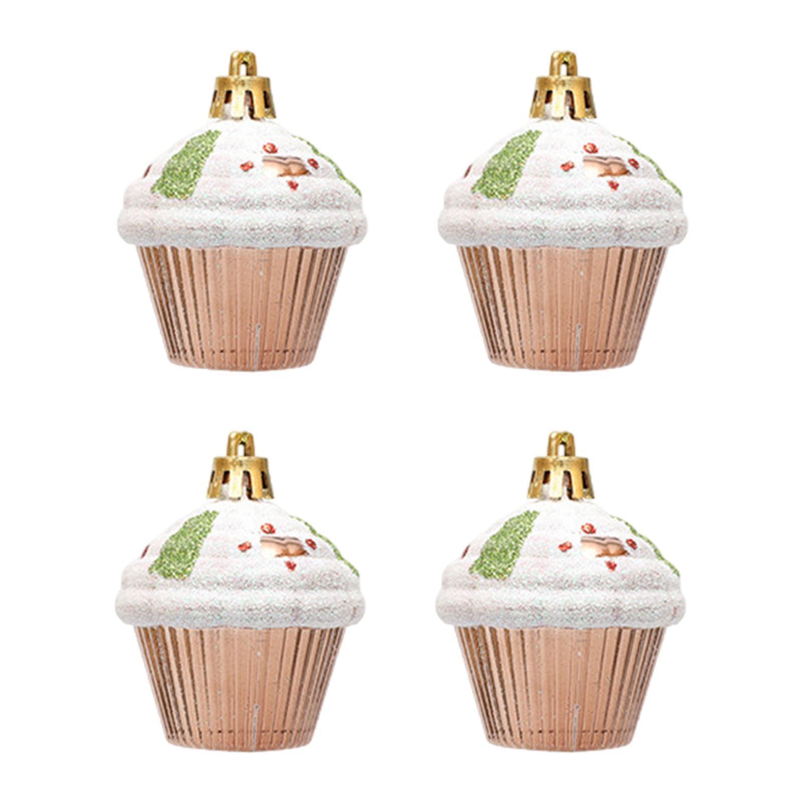 

4 шт. Рождественские украшения для кексов, праздничные подвесные елочные украшения для семьи, друга, общежития, подарочная упаковка, детская, зимняя кофейный