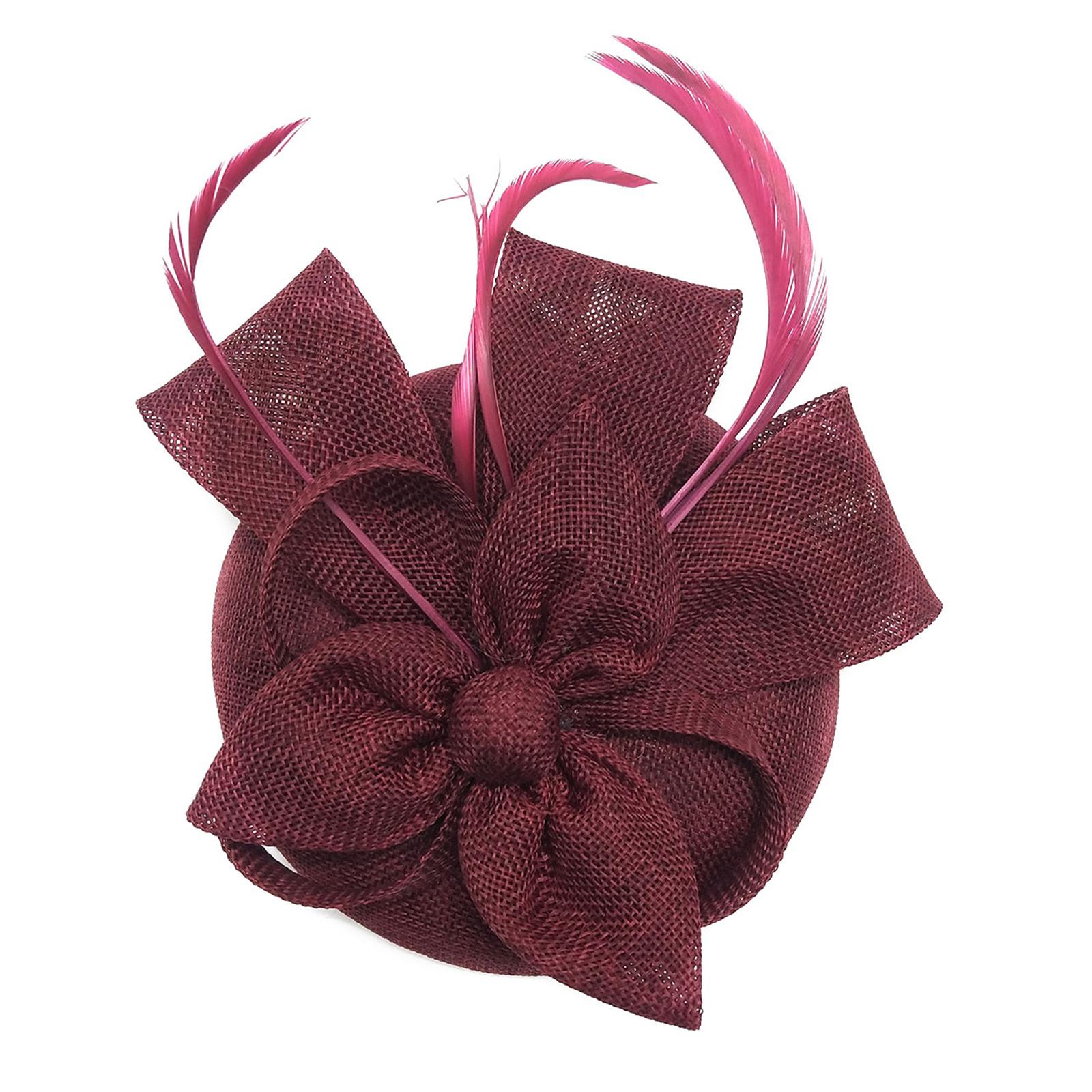 

Ручной работы Цветочные Сетчатые Повязки на Голову Шляпка Фасинатор Модные Шляпы Головной Убор для Особых Торжеств вино красного