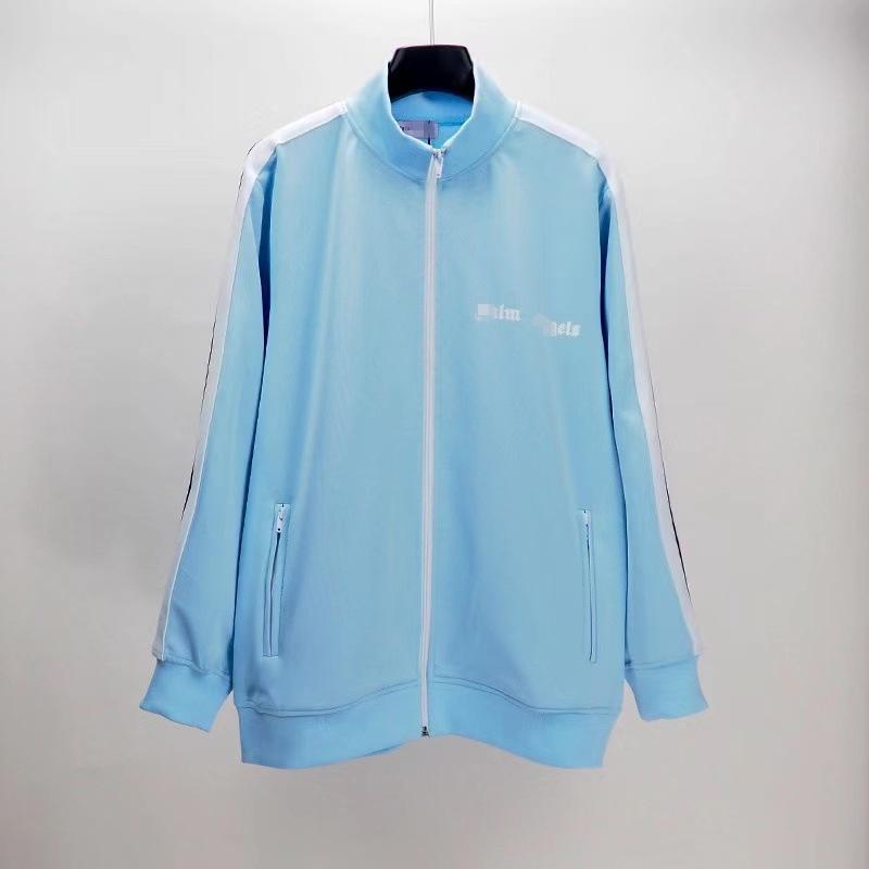 Wholesale cross-border trendy brand palm angel basic black and white striped stand-up collar jacket for men and women loose sports coat