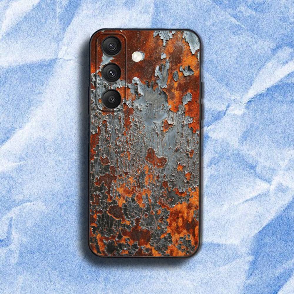 Retro I-Industrial R-Rusty Phone Case For Samsung S 25,24,23,22,30,21,10,9,Ultra,Plus,Lite,FE,4,5G Black Soft Case