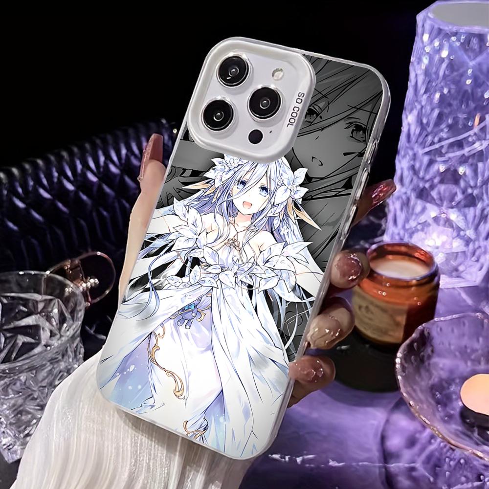 Date a Live Mio Takamiya White Translucent Mobile Phone Case for iPhone 17 16 15 14 13 12 11 X XR XS Air Pro Max Plus Colorful
