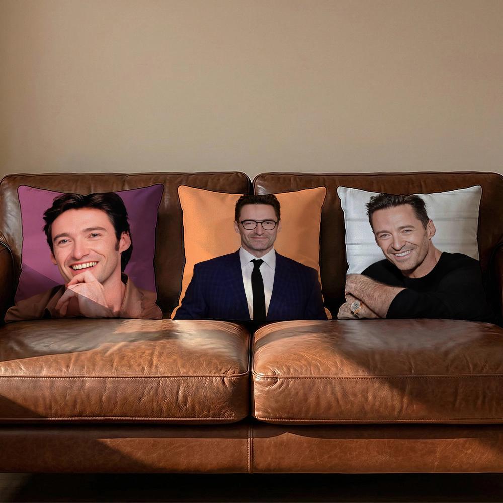 Custom HHugh Jackman Cushion Cover Soft Reversible Durable Pillow Cover MultiScene Use for Home Car Daily Comfort