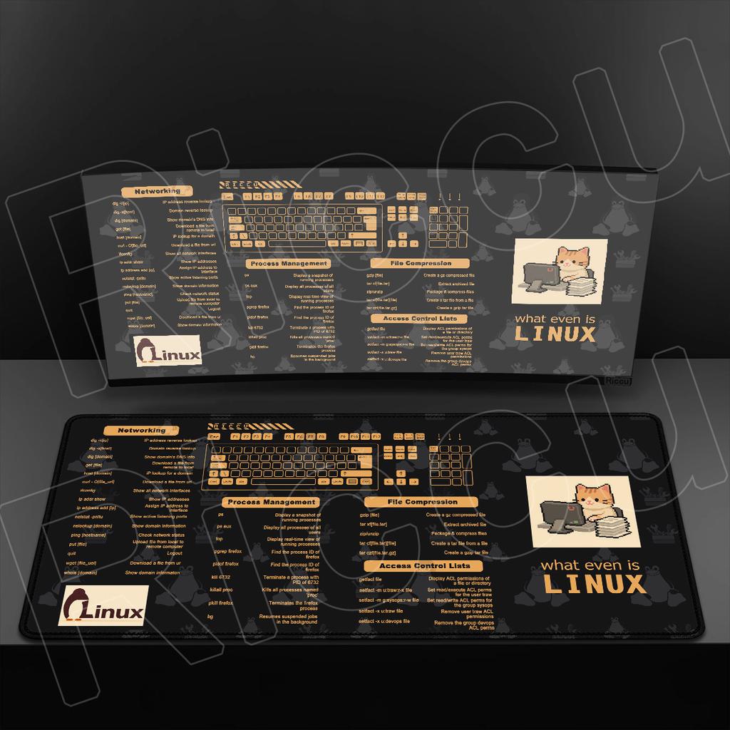 Programmer Office Laptop Soft Mousepad Linux Commands Line Desktop Mat xmm Office Computer Shortcuts Carpet PC Accessories
