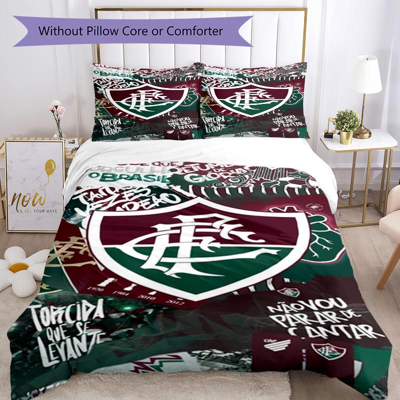 Flumi-nense Football Crest Printed Pattern Duvet Cover Set – includes 1 duvet cover and 2 matching pillowcases Bedroom decor Christmas gifts