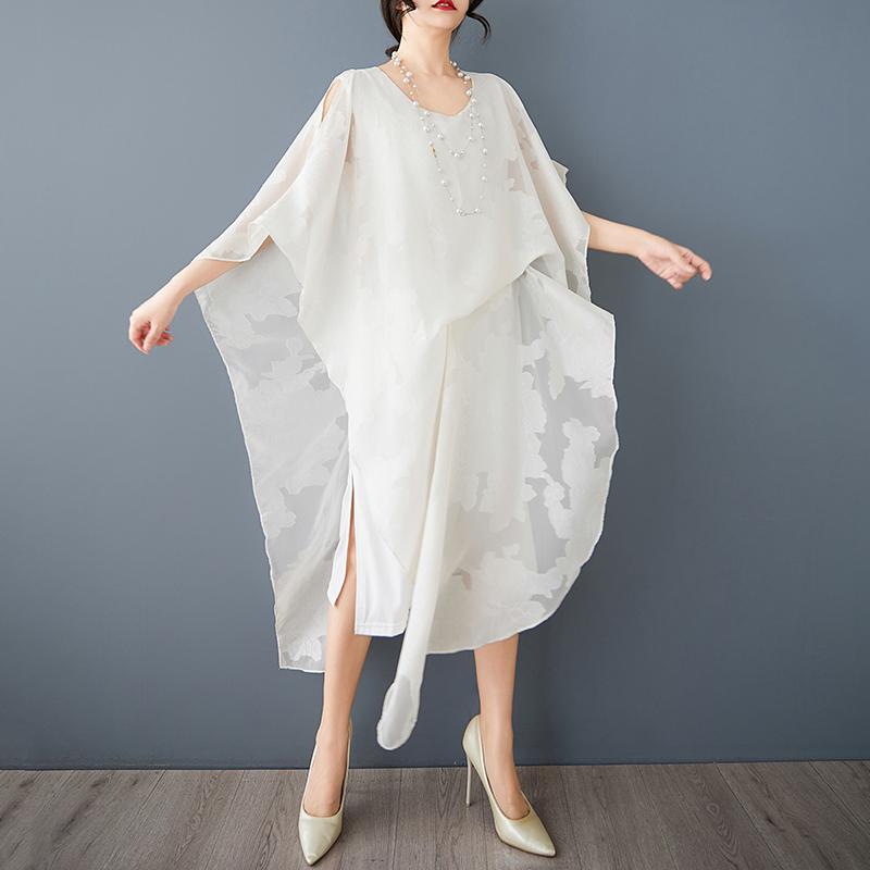 Kurzarm-Übergröße, Vintage-Kleid mit Blumenmuster, neu in Kleidern für Damen, lässig, locker, langes Sommerkleid