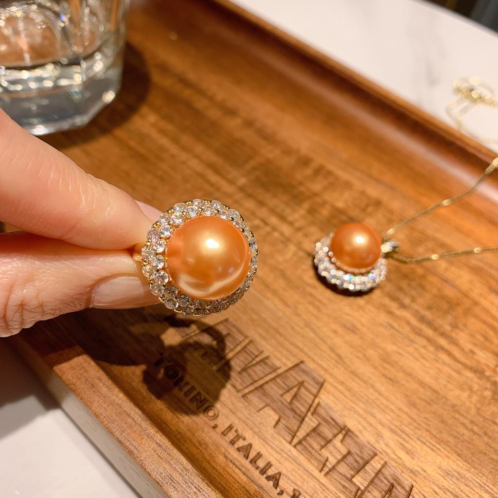 Australian Fritillary Pearl, Set, Pendant, Ring, Women'S